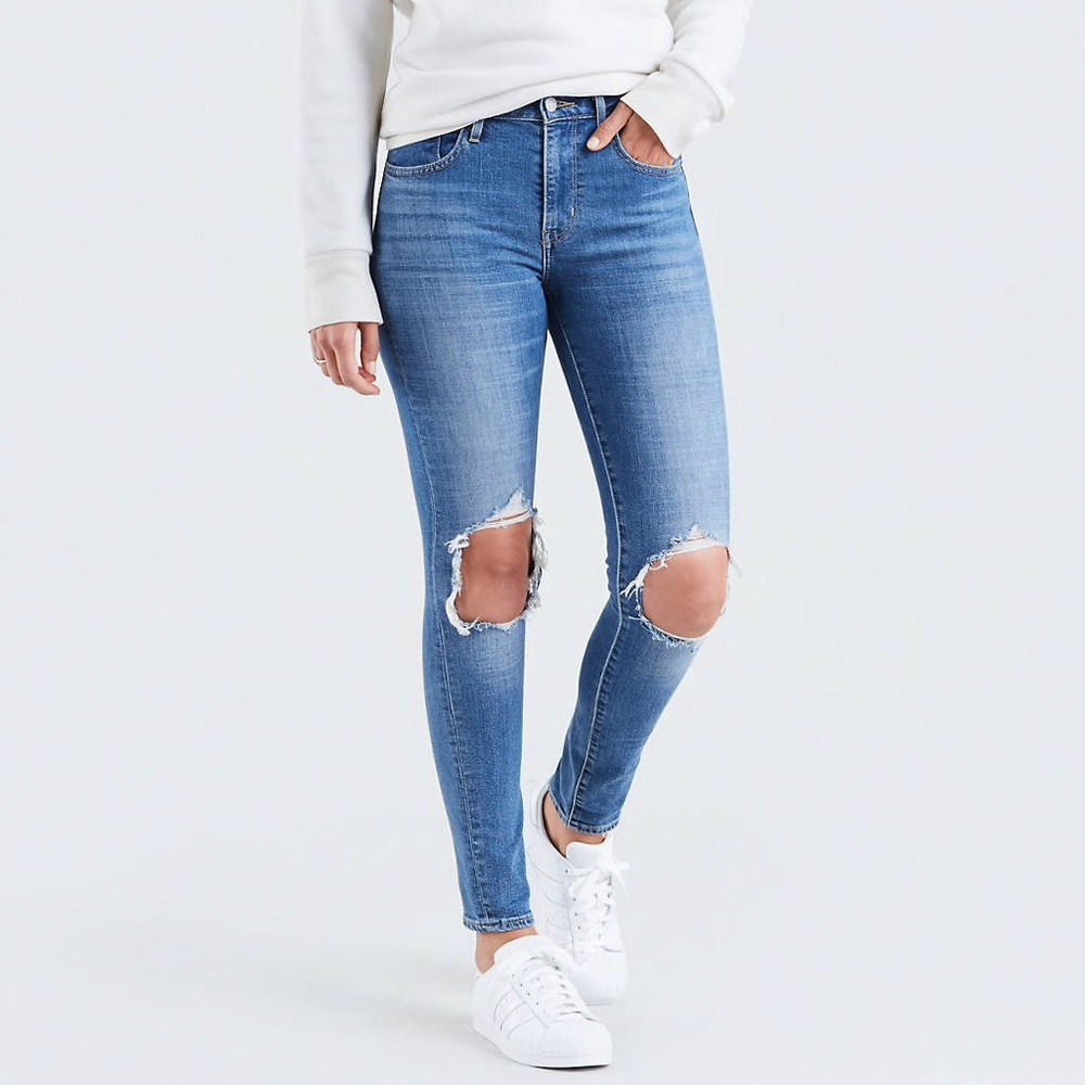 Levi’s 721 high rise ripped skinny jean